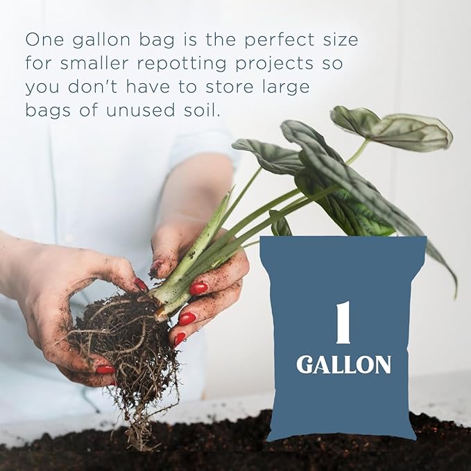 Delicate Root Organic Potting Mix & Soil Outdoor Fertilizer for Houseplants - Organic Mix of Coconut Chips, Coir, Horticultural Charcoal - 1 Gallon