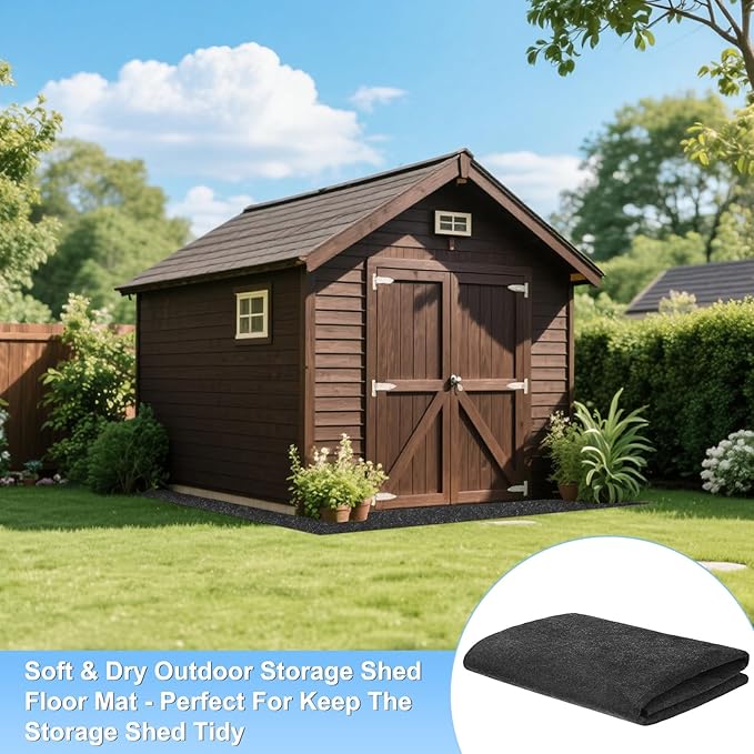 Outdoor Storage Shed Mat, 5 x 3 FT Garage Floor Mats with Reusable, Washable, Non Slip, Durable for Protects Garage Floors/Driveways/Entrance Doors/Deck [Gray]