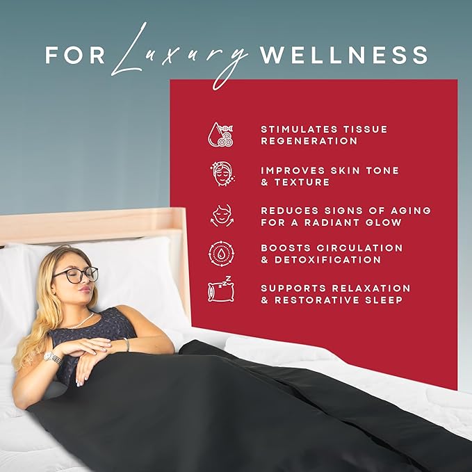 Sauna - Portable Sauna for Home - Infrared Blanket for Detox, Weight Loss & Relaxation, Dry Heat Therapy Bag, Personal Wellness at-Home Wraps with Adjustable Temp 95-185°F. 110V 500 Watts, 71" x 36"