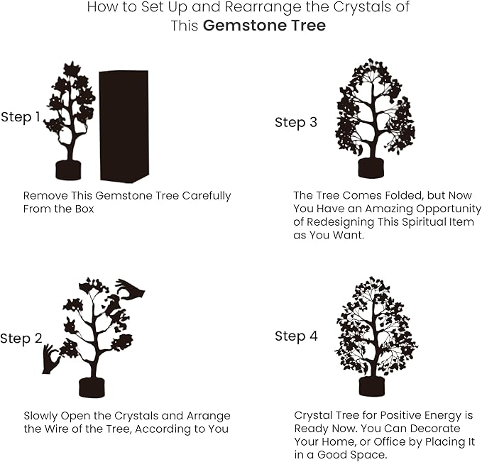 PYOR 7 Chakra Tree of Life, Crystal Tree, Crystals, Seven Chakra Tree, Stones and Crystals, Chakra Tree, Office Decor, Money Tree, Crystal Gifts, Feng Shui Decor, Crystal Tree for Positive Energy