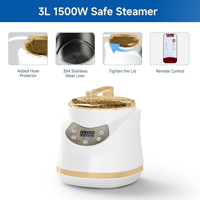 Portable Steam Sauna, Steam Sauna Tent Full Body Personal Sauna Room with 3L 1500W Steam Generator, Remote Control, Remote Control, 9 Levels Heat, 90 Mins Timer,Foldable Chair