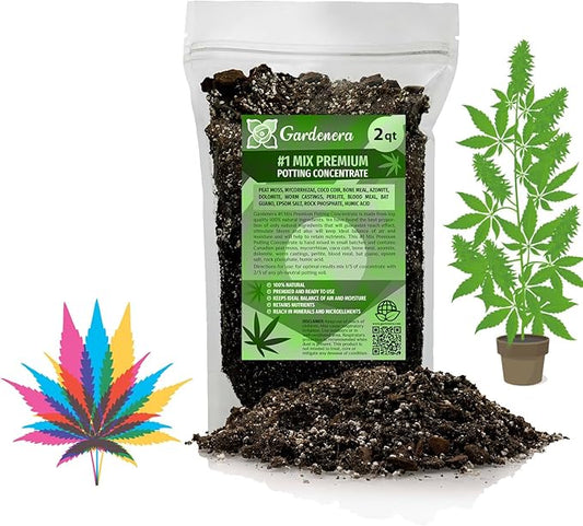 Premium JUST-ADD-Water Potting Soil Mix - Optimal Nutrient-Rich Blend for Thriving and HIGH-Yield Herbal Plants - 2 Quart