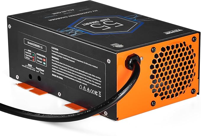 VEVOR RV Converter, 55 Amp, 110V AC to 12V DC RV Power Converter Battery Charger with 4 Stage Smart Charging 13V to 16.5V Adjustable Operating Range, Compatible with Lithium Lead Acid Battery, ETL