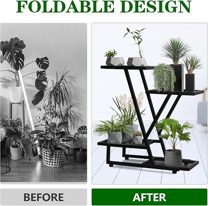 2Pack，4Tier plant stand，outdoor plant stands for patio，Planter Display ShelvingIndoor Outdoor，Multiple Flower Pot Holder， suitable for garden corners, balconies, and living rooms