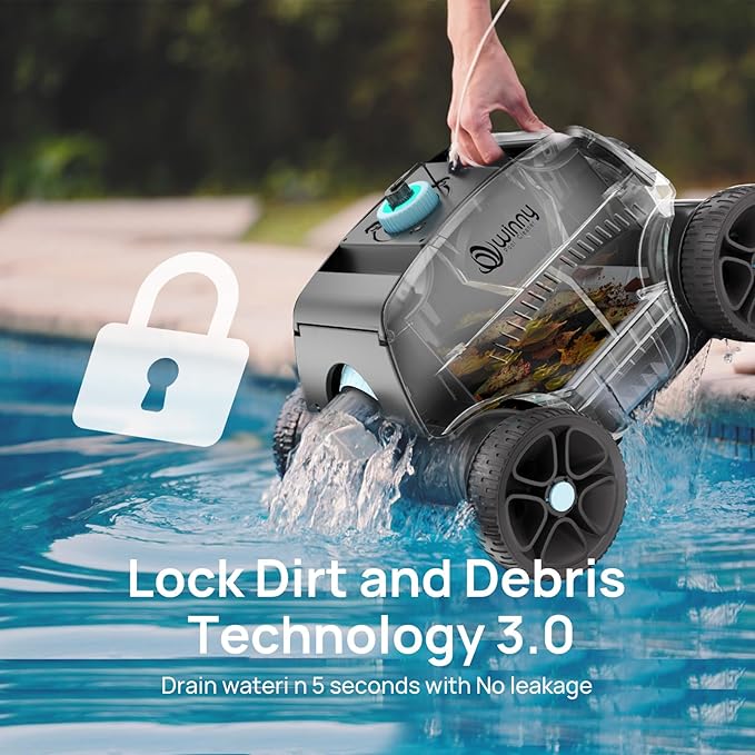 (2025 Upgrade) Cordless Robotic Pool Vacuum for Above Ground Pools, 130-Mins Runtime Pool Cleaner with Self-Parking & 1300 Sq. Ft Coverage, Powerful Suction & 6600mAh (ice Blue)