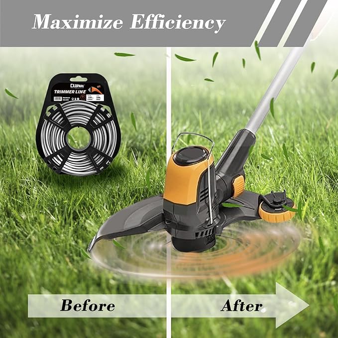 Cluparis 292-Feet Super Heavy Duty Trimmer Line .095-Inch-by-1-Pound Square Pro Trimmer Line Bulk 3-Component Tri-Extrusion Weed Eater String with Super Line Cutter
