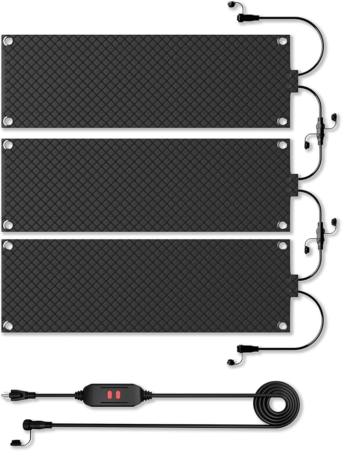 Heated Snow Melting Mat for Stairs, 3 Pack 10" x 30" Heated Outdoor Mats Graphene 2.0 Ice Melting Mat, Connectable Melting Mats for Outdoor Steps, Walkway, Decks