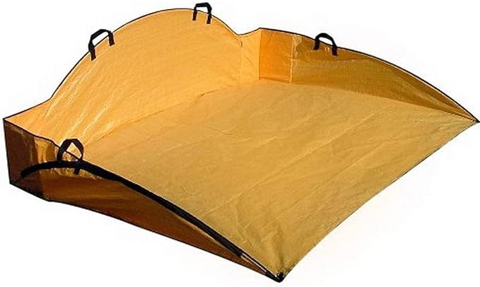 Reusable Cleanup Tarp for Lawns and Gardens - Landscape and Yard Accessories, Rake Leaves and Debris, Easy To Use, Collapsible Design, Sport, ( 4’ X 6’), Orange