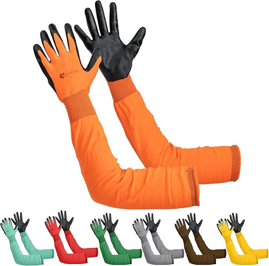 Gastody™ Long Sleeve Gardening Gloves Women and Men - Long Cuff Garden Gloves, Multipurpose Heavy Duty Outdoor and Indoor