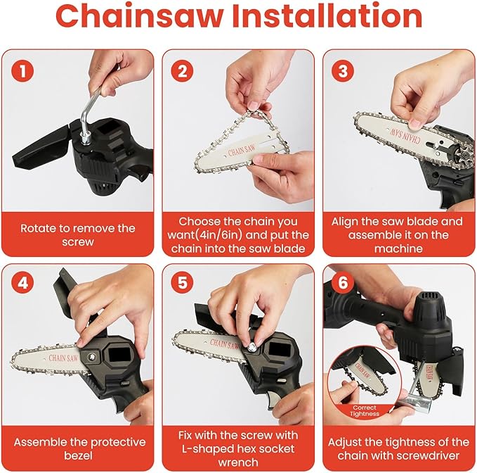 3-in-1 Cordless Pole Saw & Mini Chainsaw & Grass Trimmer, 21V Battery Powered 6 Inch Electric Pole Chainsaw, 12.3ft Max Reach, 5.5 LB Lightweight Pole Saws for Tree Trimming, Branch Cutting