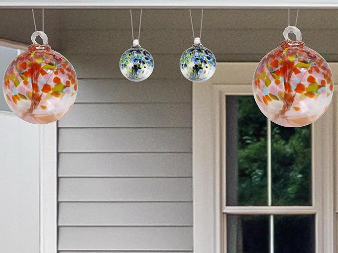 Dale Tiffany Hand Blown Glass, 8" Diameter Enchanted, Tree of Life Collection, Witch Globe Hanging Garden Indoor/Outdoor Decorative Ornament Gazing Ball