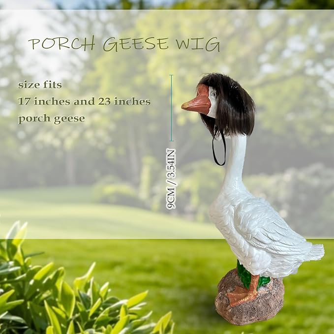Porch Goose Wigs, Porch Goose Outfits Lawn Goose Statue Accessories for Outdoor Garden Patio Yard Goosey Decor （Style 6）