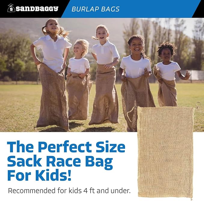Burlap Bags 22" x 36" - Great for Planting/Gardening - Kids Sack Bag - Plant Covers - Food Grade - Sacks Burlap by Sandbaggy (Pack of 50)