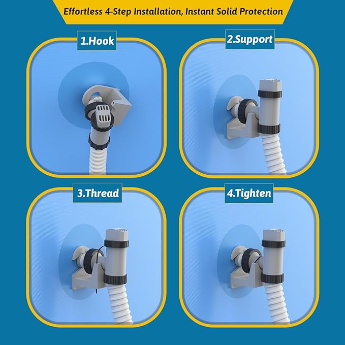 2Pcs Swimming Pool Pipe Holders, Above Ground Plunger Valves Bracket, Pool Accessories, Designed to Fit On Bestway, Intex, Hecht, and Other Major Pool Brands