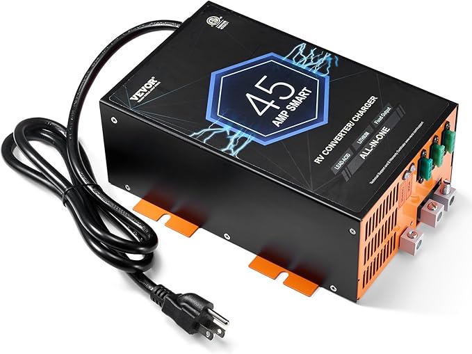 VEVOR RV Converter, 45 Amp, 110V AC to 12V DC RV Power Converter Battery Charger with 4 Stage Smart Charging 13V to 16.5V Adjustable Operating Range, Compatible with Lithium Lead Acid Battery, ETL