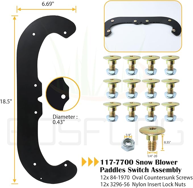 117-7700 Snow Blower Paddles with 117-7717 Scraper Blade Replaces Toro 117-7700 for Toro Power Clear 180 418ZE 418ZR 518ZE 518ZR 38282 38472 38473 38273 38283, 18" Power Clear Snowthrower
