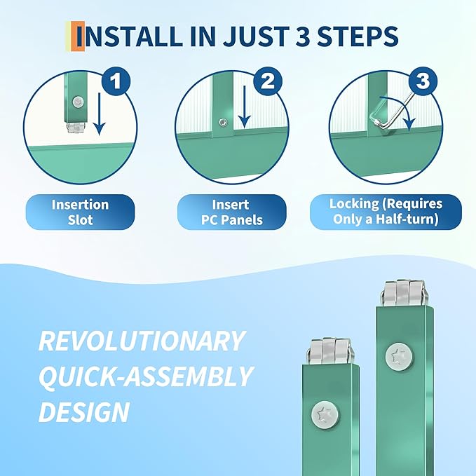 6X9 ft Polycarbonate Greenhouse with Aluminum Frame, Polycarbonate Greenhouse for Outdoors, Greenhouses with Ventilation, Aluminum Large Walk-in Greenhouses for Outside
