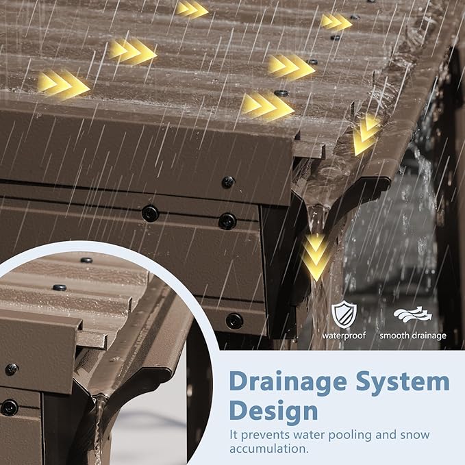 Domi 10’x10’ Wall-Mounted Hardtop Gazebo Pergola – Permanent Lean-to Outdoor Shelter with Sloped Galvanized Steel Roof & Upgraded Drainage – Grey Metal Patio Cover for Backyard, Deck, Garden, Brown