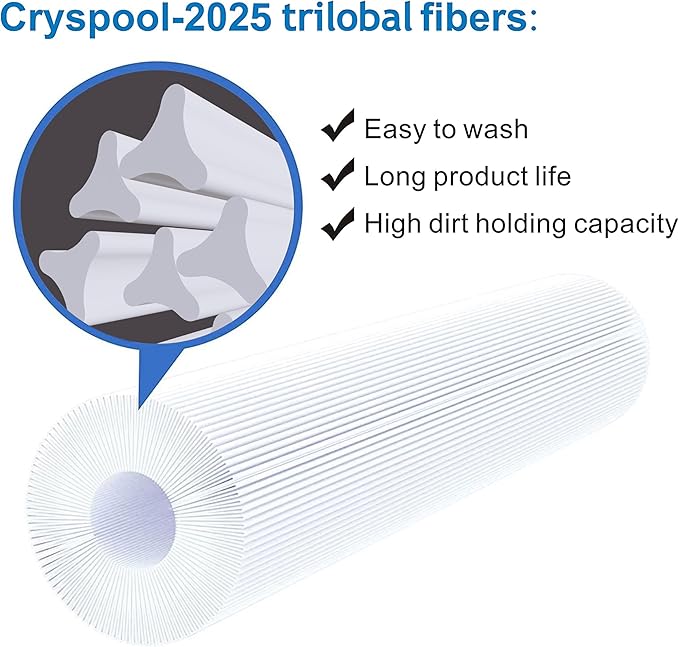 Cryspool® 07031 Filter Compatible with CCP240, R173572, Quantum-240, 178569, C-7469, PCC60, Ultral-A4, FC-1975, 4×60 Sq. Ft Pool Filter Cartridge, 4 Pack