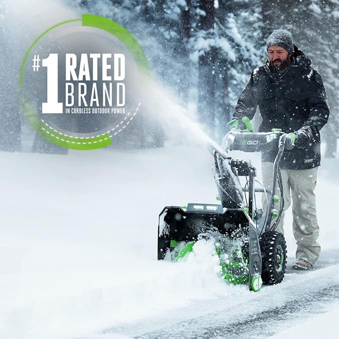 EGO POWER+ 24" Electric Snow Blower, Cordless Self-Propelled 2-Stage, Includes (2) 56 V 7.5Ah Batteries and Dual Port Charger - SNT2405