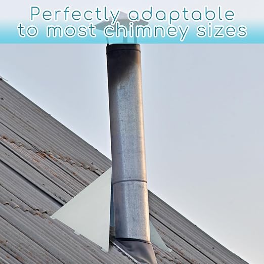 2 Sets Snow Splitter for Chimneys Metal Roofs Adjustable Angle Roof Vent Snow Guard for 6" and 8" Wood Stove Pipes Chimneys Prevent Ice Dams and Winter Hazards