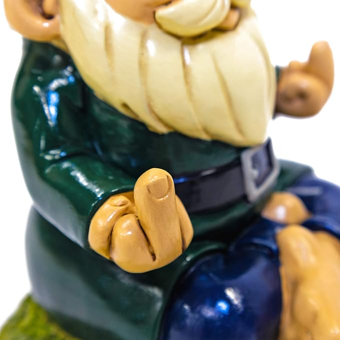 9” Meditation Namaste Garden Gnome Statue – Funny Middle Finger Lawn Ornament – Durable All-Weather Resin Yard Decor – Unique Housewarming Gift & Outdoor Decoration