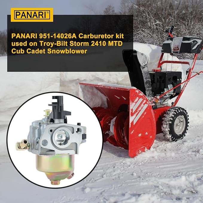 Panari 951-12705 Storm 2410 2620 Carburetor for Troy-Bilt Storm 2410 2420 2620 2690 24'' 26'' 179cc 208cc Craftsman Cub Cadet MTD Snowblower parts Replace 951-14026A 751-10974 31AM62N2711 Carb