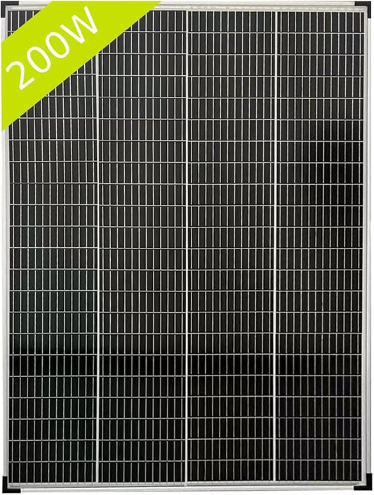 200 Watt 12/24 Volt Monocrystalline Solar Panel 12BB High Efficiency Solar Module for RV Trailer Camper Marine Off Grid