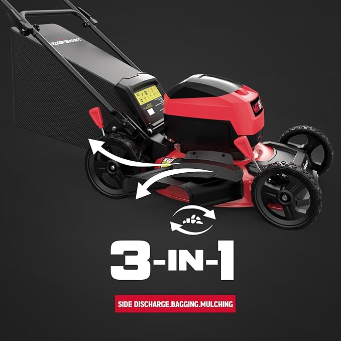 PowerSmart 40V 17" Cordless Lawn Mower with 4.0Ah Battery and Charger, Brushless Motor, up to 1/8 Acre, 3-in-1 (MB2418A)