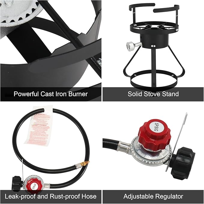 30 Qt Round Turkey Deep Fryer & 10 Qt Fish Fryers,Gas Propane Turkeys Fryer Set,Aluminum Seafood Boil Pot,Turkey Deep Fryers Set,with Propane Gas Burner,for Crab Lobster Shrimp Boiling (Silver)