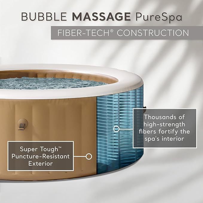 INTEX 28425EP PureSpa Bubble Massage Spa Set: Energy Efficient Spa Cover – Push Button Control Panel – 120 Jets – 4 Person Capacity – 77" x 28"