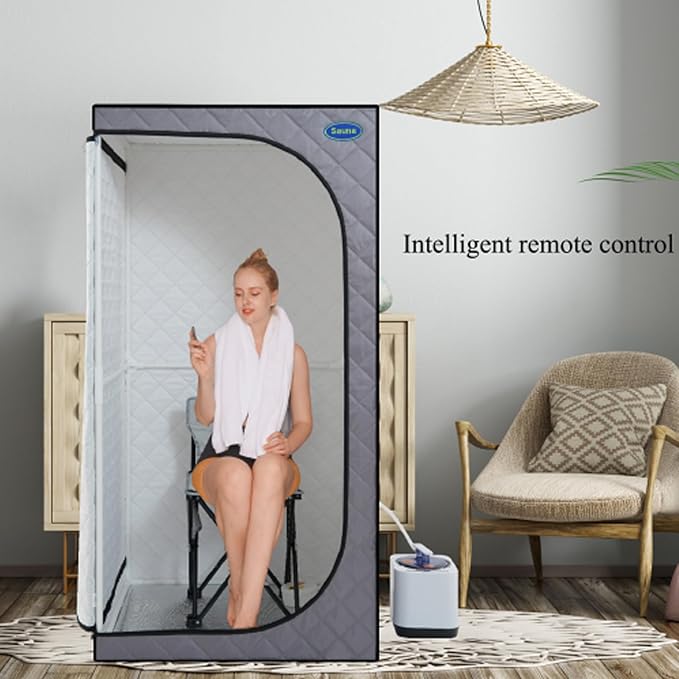 Sauna, Full Size Steam Sauna Tent, Portable Steam Sauna for Home Spa, Home Indoor Sauna, Full Body Sauna Tent for Relaxation (Gray Full Size)