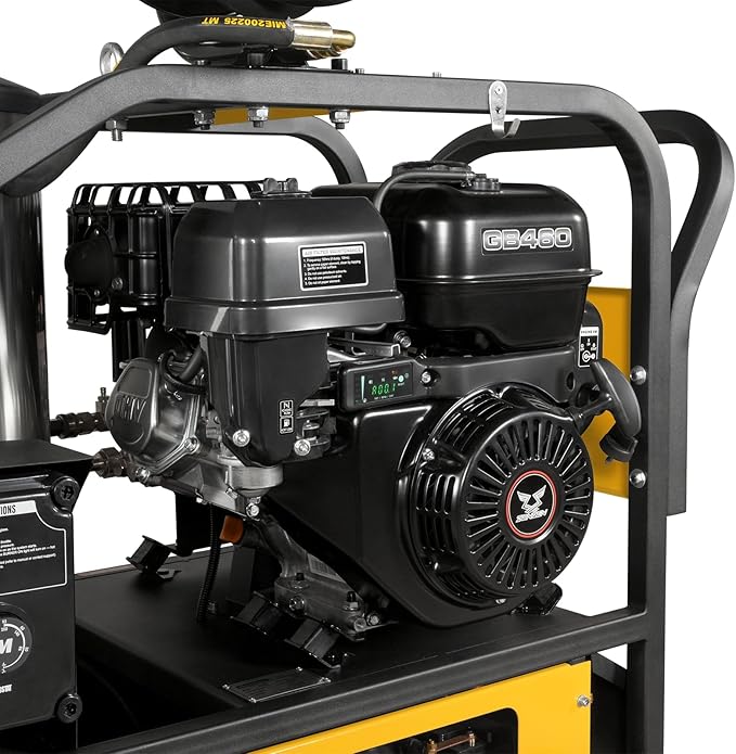 4000 PSI 4 GPM ZONSEN 459cc 15HP E-Start Gas Engine Power Hot Water Pressure Washer with Hose Reel, Model HPW40D