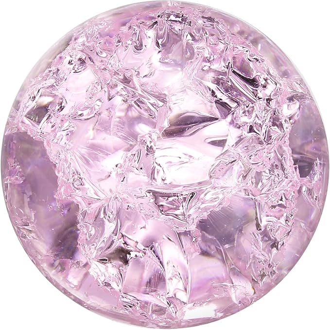 uxcell 30mm/1.2" Crystal Sphere Ball Ice Cracked Glass Solid Decorative Sphere Crystal Ball Prop Ornament for Feng Shui Divination Fortune Telling Tabletop Fountain Decoration, Pink