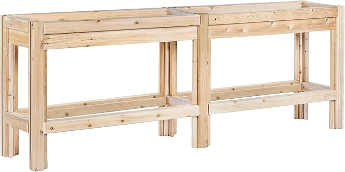 Greenes Fence Twelve Bucket Cedar Storage Shelves, 84 in. x 16 in. x 30 in. - Made in USA with North American Cedar