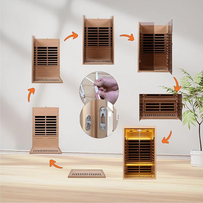 Hemlock 2 Person Infrared Sauna for Home, 1820W/120V, Ultra-Low EMF (0-5mG) Full Spectrum Far Infrared Sauna with APP Control, Bluetooth Speaker & Chromotherapy Light, Indoor Home Saunas Room