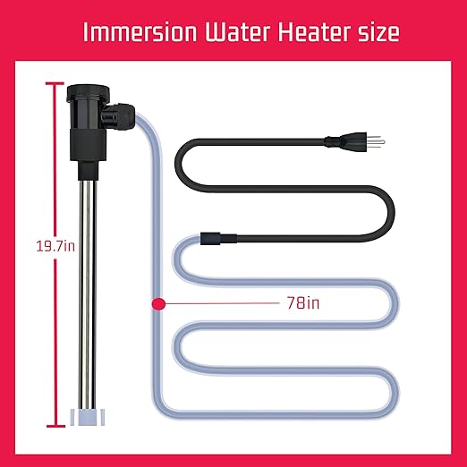 240V 3000W Immersion Water Heater for Pool & Hot Tub – Portable Electric Submersible Heater with Auto Shut-Off and WiFi Timer for Above Ground Pool, Swimming Pool, Bathtub & Inflatable Pool