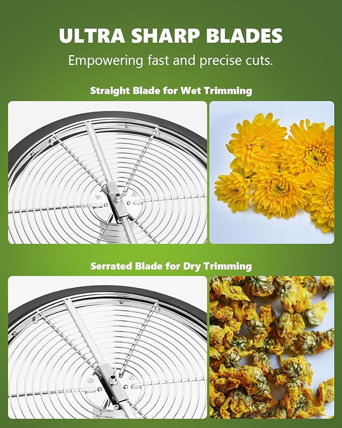 16 Inch Bud Leaf Bowl Trimmer, 16" Trim Bowl with Clear Visibility Dome and Sharp Stainless Steel Blades, for Twist Spin Cutting Buds, Flowers, Leaves, Hydroponics Plants