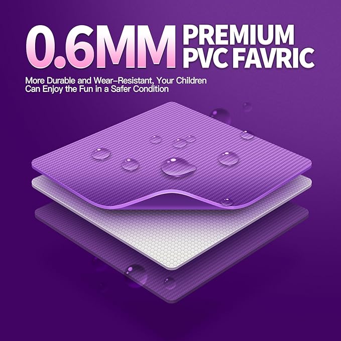 Inflatable Water Slide for Adults, 26FT 100% PVC Waterslide with Big Splash Pool, Widen Slide with Shallow Pool, 1100W Air Blower, Ideal for Backyard, Park (Purple Castle Design) 1