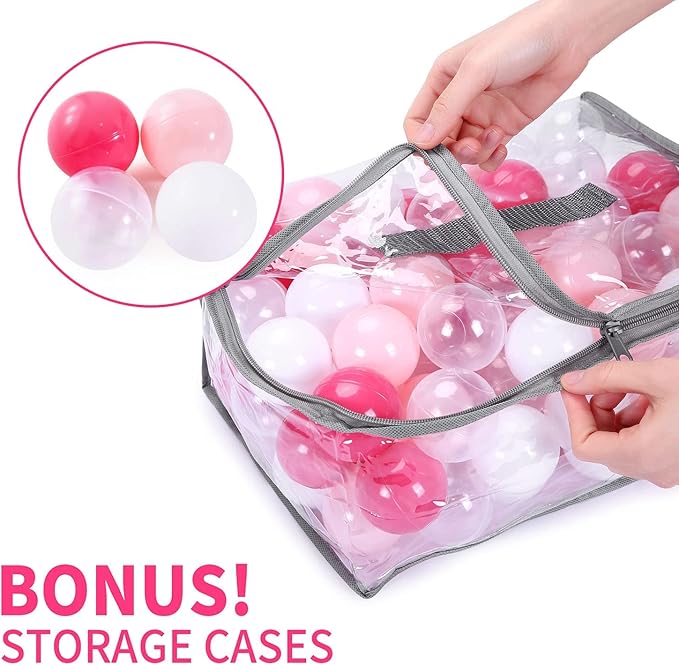 TRENDPLAY Plastic Balls for Ball Pits 2.2 Inch, Pack of 50 100 200 500 Hollow Balls, Perfect for Toddler Baby Pools,Party,Festival Decoration