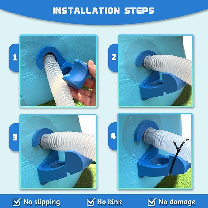 2Pcs Swimming Pool Pipe Holders, Pool Accessories, Pool Hoses for Above Ground Pools, Designed to Fit On Intex Pools - Prevent Pipe Sagging, Improve Pool Hoses Lifespan