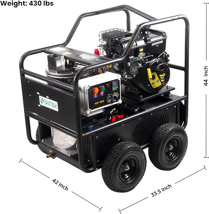SAMTMAX SM4000 Professional Hot & Cold Pressure Washer, 4000 PSI, 4.0 GPM, Gas Powered, Diesel Heated up to 212°F