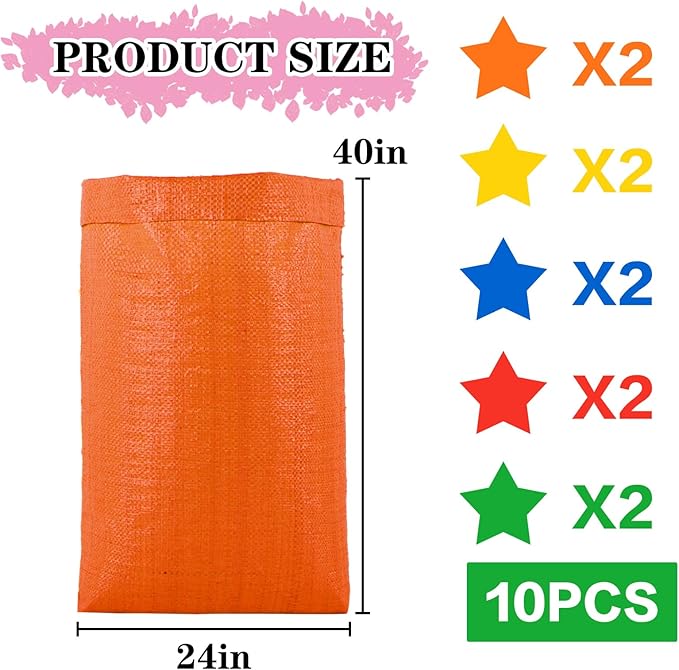 10Pcs Colorful Potato Sack Race Bags, Reusable Vegetable Storage Bags for Potato Tomato Onion Bean Storage
