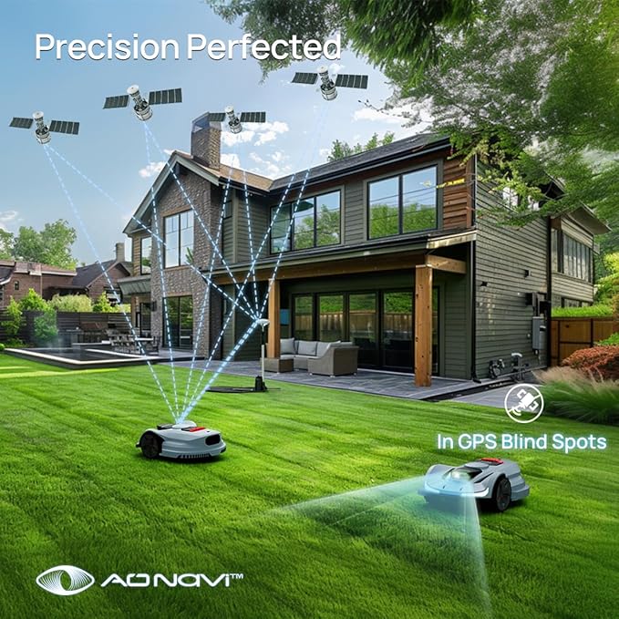 Sunseeker X7 Wireless Robot Lawn Mower 0.75 Acre/ 32,000Sq. Ft, with Smart APP Control, Vision AI System & RTK, Path Planning, Adaptive Floating Cut Height up to 4", Included a Set of Blades.