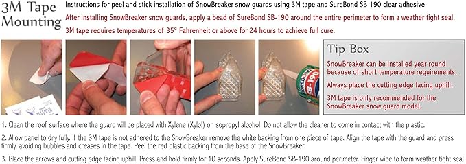 SnowBreaker Snow Guards 25 Pieces for Metal Roofs (Peel and Stick)