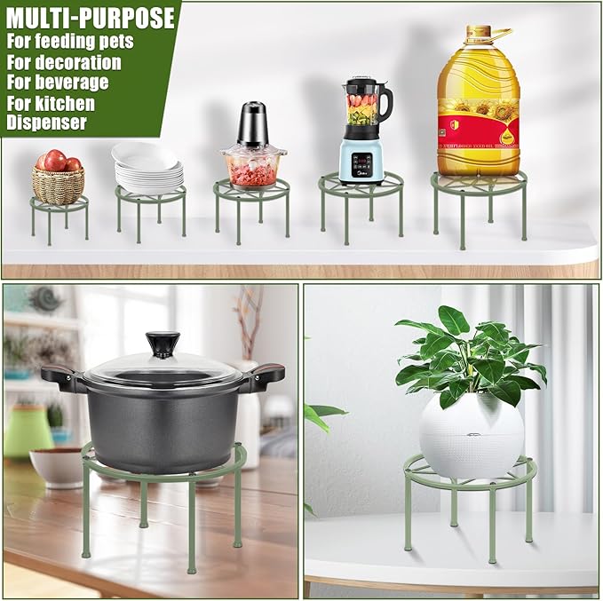 Metal Plant Stands, Anti-Rust Iron Flower Pot Stand, Heavy Duty Plant Pot Shelf, Decoration Racks for Home Indoor and Outdoor 10 Pcs (Green)