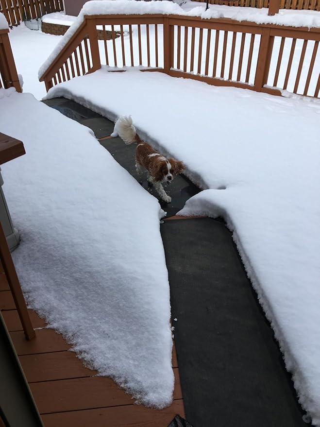 HeatTrak Heated Snow Melting Mat with Power Unit - Heated Outdoor Mats for Walkways - Electric Snow Melting Mats for Decks and Sidewalks - No-Slip Snow and Ice Melt Heated Sidewalk Mat (20” x 30")