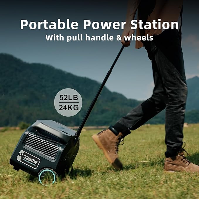 IEE 3200W/2048Wh Solar power station With 200W Solar Panel,P3200 Solar Generator(6400W Peak),1800W Super Fast Charging,APP Control Emergency Power Station for Home, Camping, Power Outages