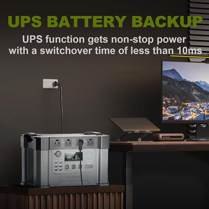 ALLPOWERS S2000 Pro Solar Generator with SP027 Panel Included 2400W MPPT Portable Power Station with Foldable Solar Panel 100W, Solar Backup Power for Van House Outdoor Camping