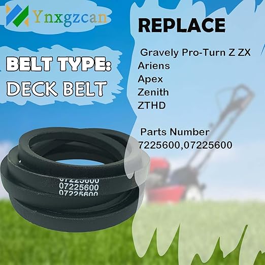 7225600 1/2" x 73" for Gravely Ariens Lawn Mower Snow Blower Belt Heavy-Duty Replacement Fits Pro-Turn Z, Ikon-X, ZTX Series White Outdoor SB Snow Throwers Apex 48" 52" 60" Zenith 52" 60"